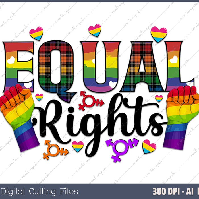 Equal Rights AI PNG Sublimation Files