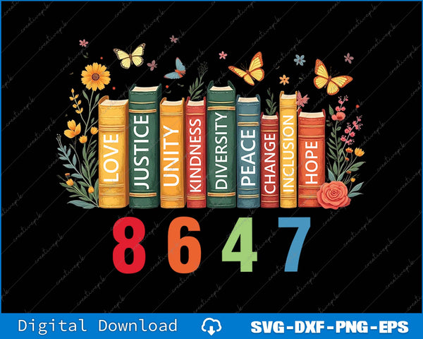 Equal Rights Book Flower Anti Trump Feminist Women Rights PNG Printable File