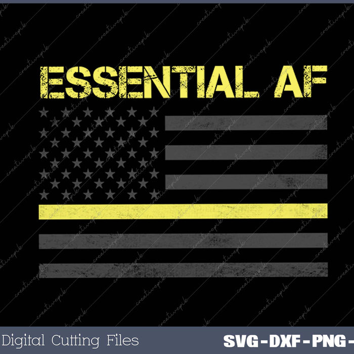 Essential 911 Police Dispatcher Thin Yellow Line SVG PNG Cutting Printable Files