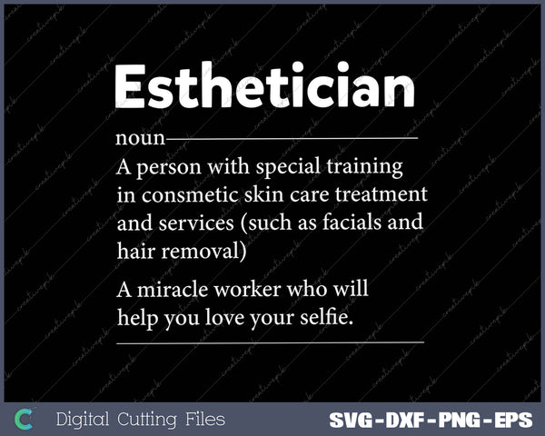 Esthetician Definition Funny Gift for Cosmetologist