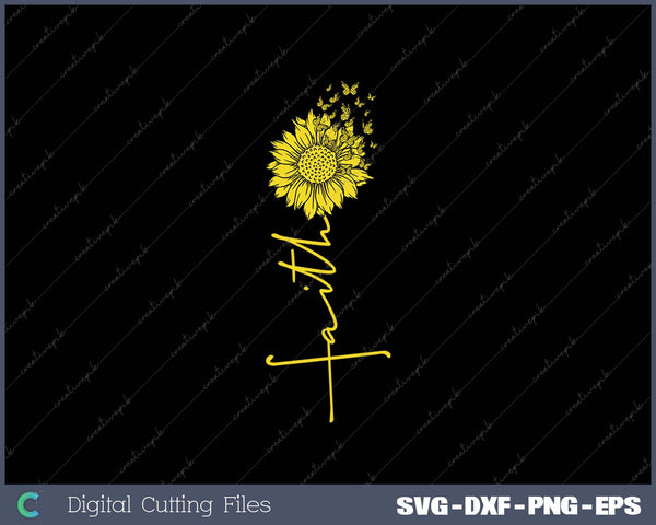 Faith Cross Sunflower Butterflies Flowers Christians Flora