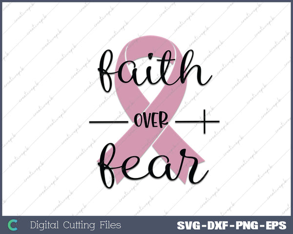 Faith Over Fear Breast Cancer Awareness Survivor Premium