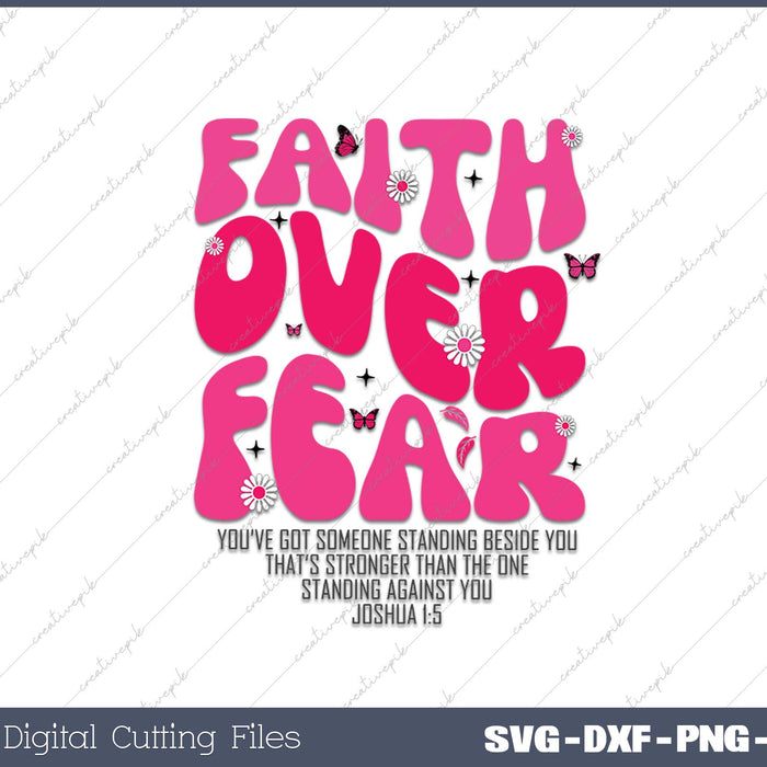 Faith Over Fear Christian Women Girls Jesus Religious Floral 