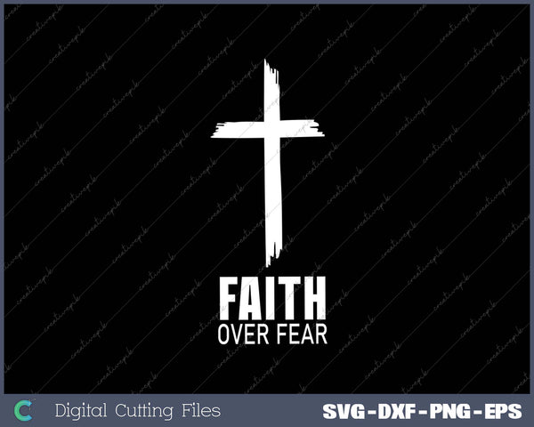 Faith Over Fear Small Cross Christian Minimalist Religious