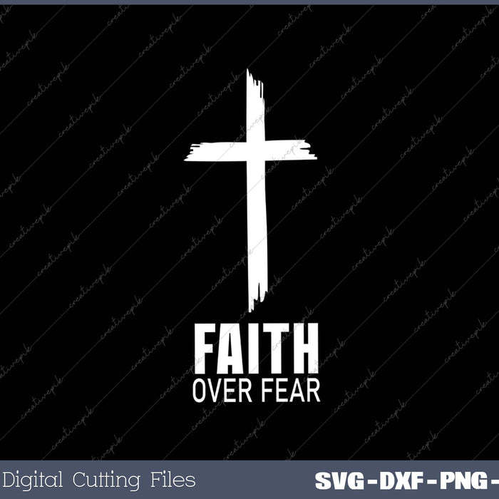 Faith Over Fear Small Cross Christian Minimalist Religious