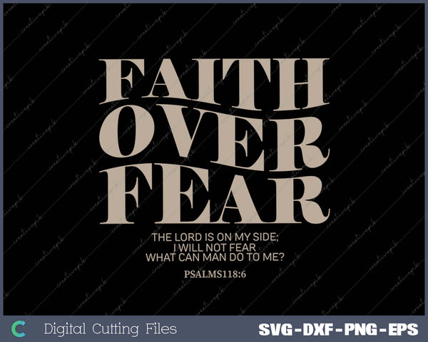 Faith Over Fear Women Oversized Christian Religious Sayings