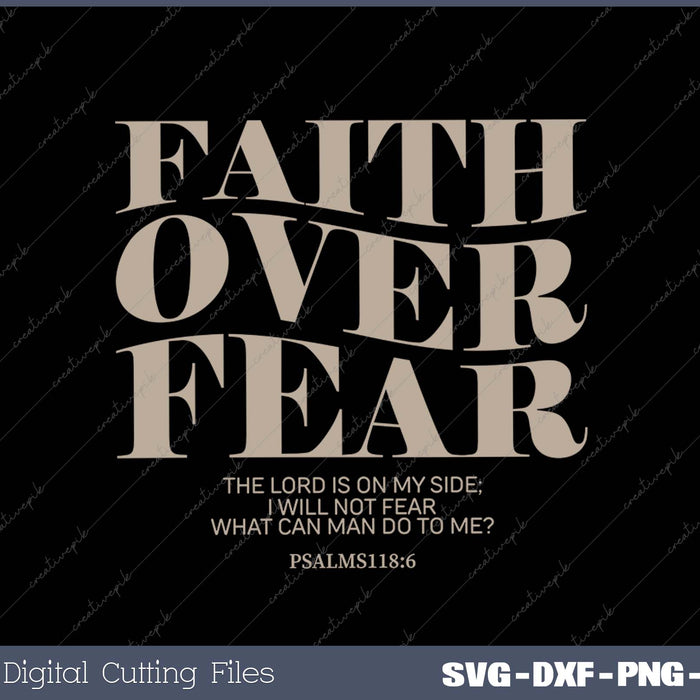 Faith Over Fear Women Oversized Christian Religious Sayings