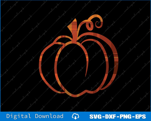 Fall Pumpkin Cute Thanksgiving Autumn Buffalo Plaid Pumpkin SVG PNG File