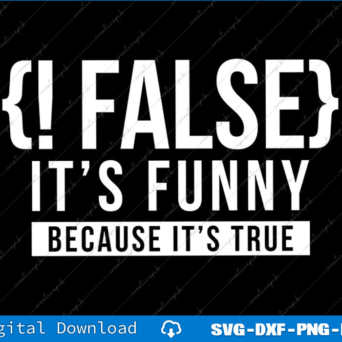 White text on a black background with a humorous message.