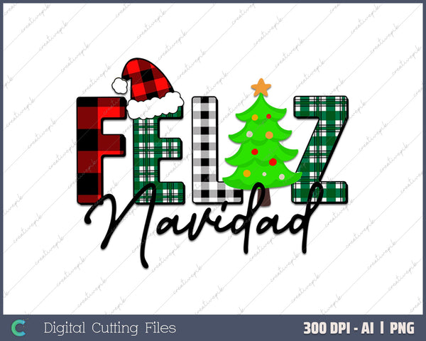 Family Matching Feliz Navidad Spanish Mexican AI PNG Sublimation File