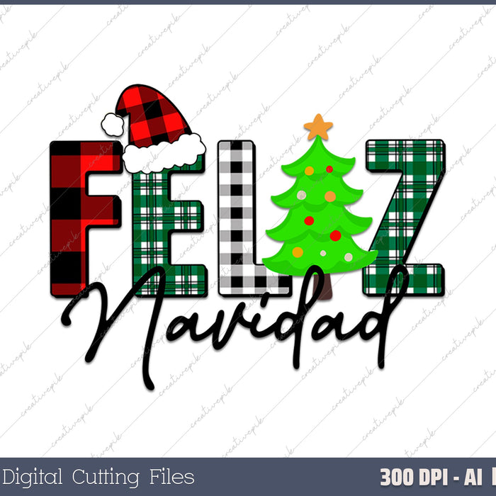 Family Matching Feliz Navidad Spanish Mexican AI PNG Sublimation File