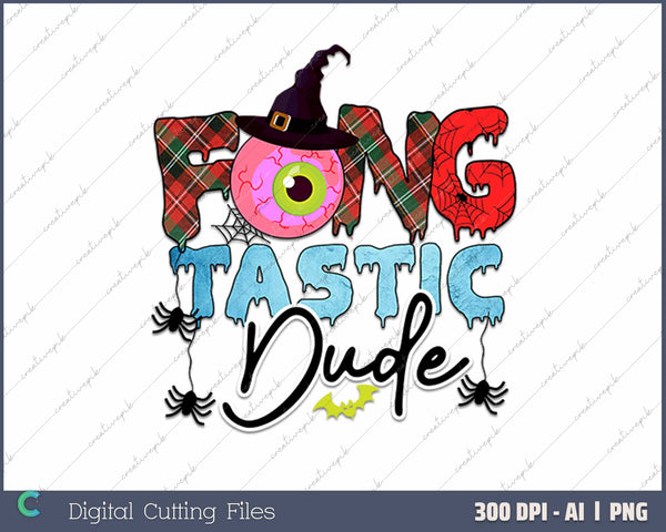 Fang Tastic Dude Halloween AI PNG Sublimation Files