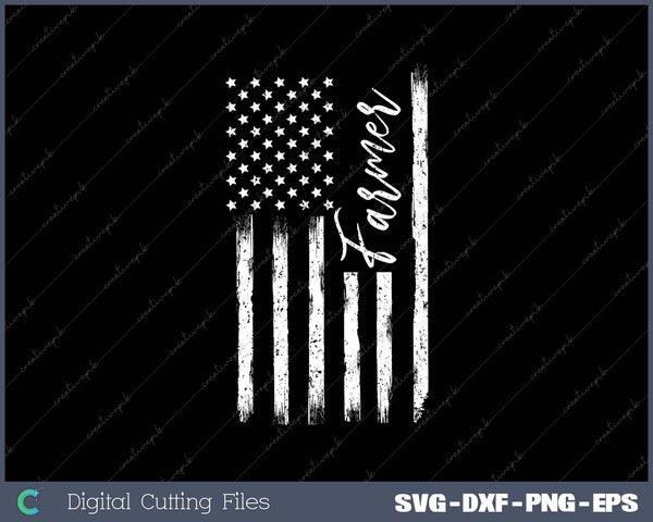 Farmer American USA Flag Rancher Farming SVG PNG Cutting Printable Files