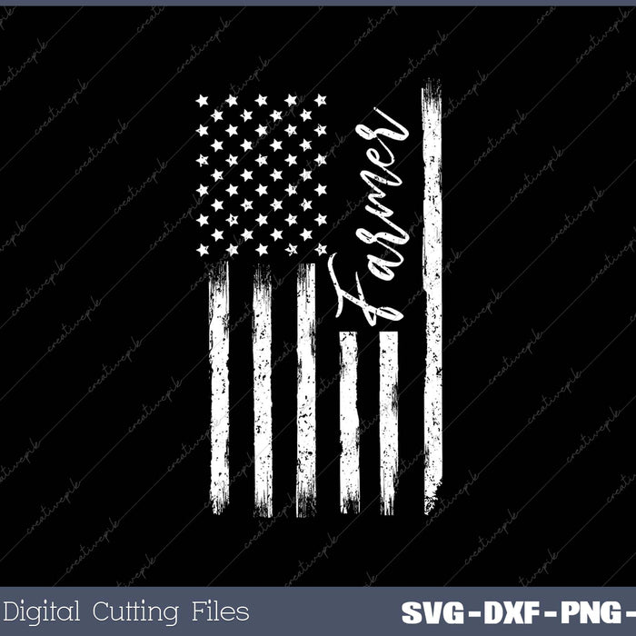 Farmer American USA Flag Rancher Farming SVG PNG Cutting Printable Files