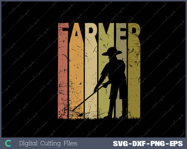 Farmer Vintage Gardener Farming Retro SVG PNG Cutting Printable Files