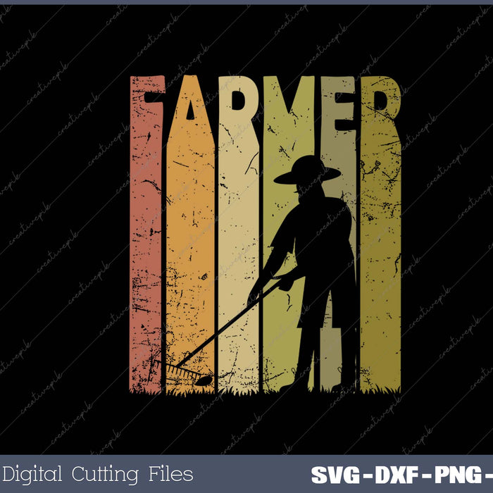 Farmer Vintage Gardener Farming Retro SVG PNG Cutting Printable Files