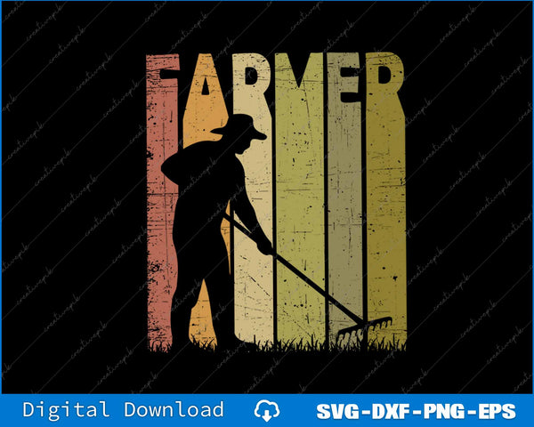 Farmer Vintage Gardener Farming Retro Gardening Agriculture SVG PNG File