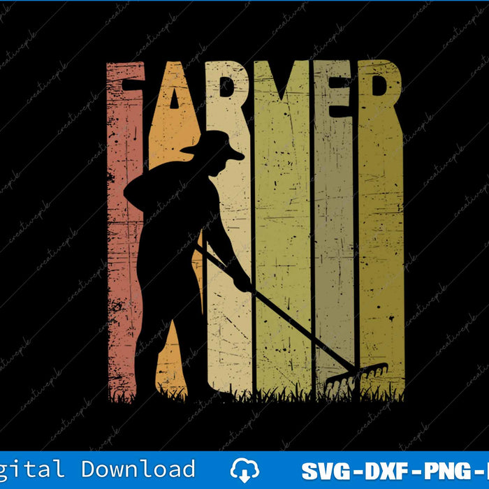 Farmer Vintage Gardener Farming Retro Gardening Agriculture SVG PNG File