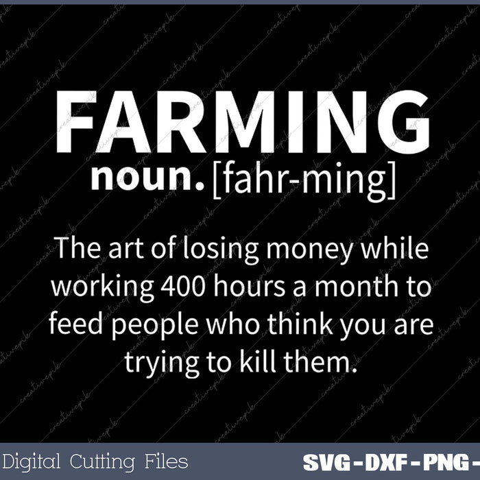 Farming Definition SVG PNG Cutting Printable Files