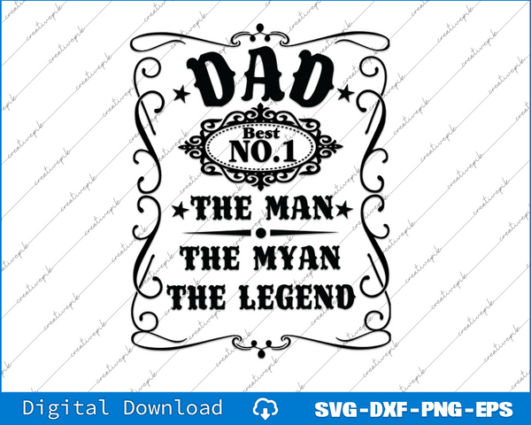 Father's Day Whiskey Label, Daddy SVG PNG Cutting Printable Files