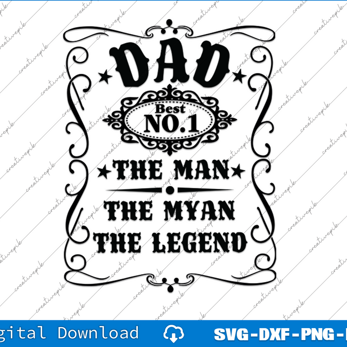 Father's Day Whiskey Label, Daddy SVG PNG Cutting Printable Files