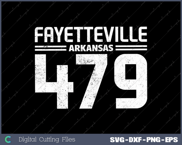 Fayetteville Arkansas AR 479 Vintage SVG DXF PNG Design File