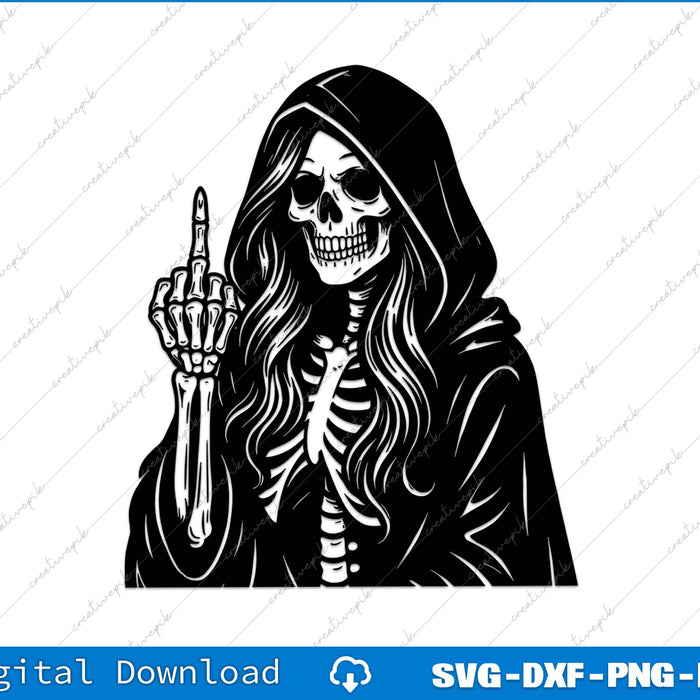 Female Grim Reaper Skeleton SVG PNG Cutting Printable File