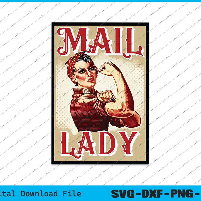 Female Postal Worker Mail Lady Stamp World Post Day SVG PNG Printable Files
