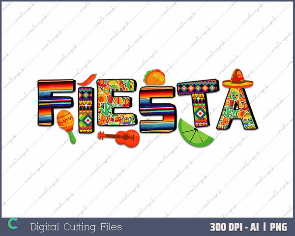 Fiesta Cinco De Mayo AI PNG Sublimation Files