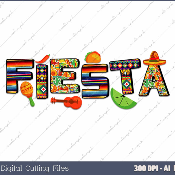 Fiesta Cinco De Mayo AI PNG Sublimation Files