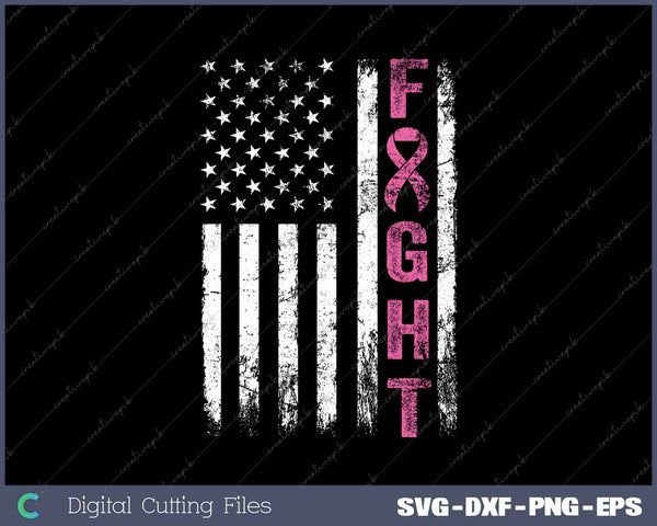 Fight Breast Survivor American Flag Breast Cancer Awareness