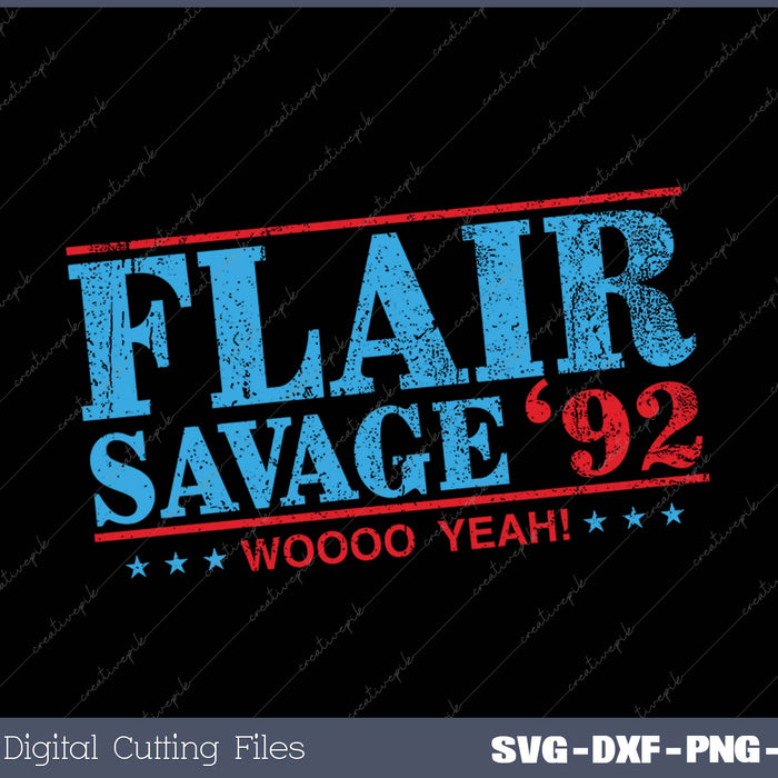 Flair Savage 92 Vintage Wrestling Election SVG PNG Cutting Printable Files