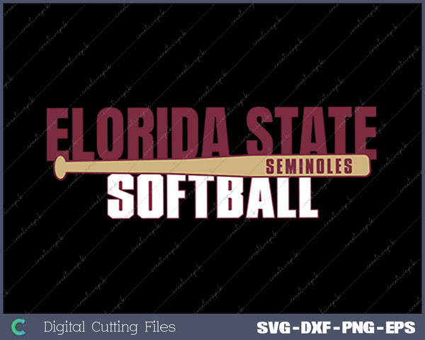 Florida State Seminoles Softball Hit Officially Licensed SVG PNG Cutting Printable Files