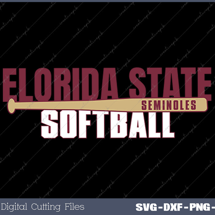Florida State Seminoles Softball Hit Officially Licensed SVG PNG Cutting Printable Files