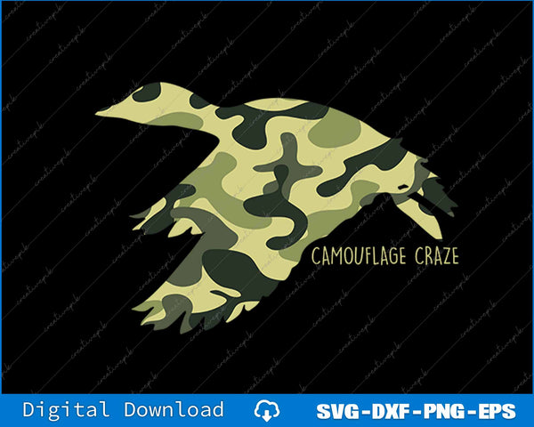 Flying Mallard Duck Camouflage Camo Duck Hunting Camo Hunter SVG PNG Printable Files