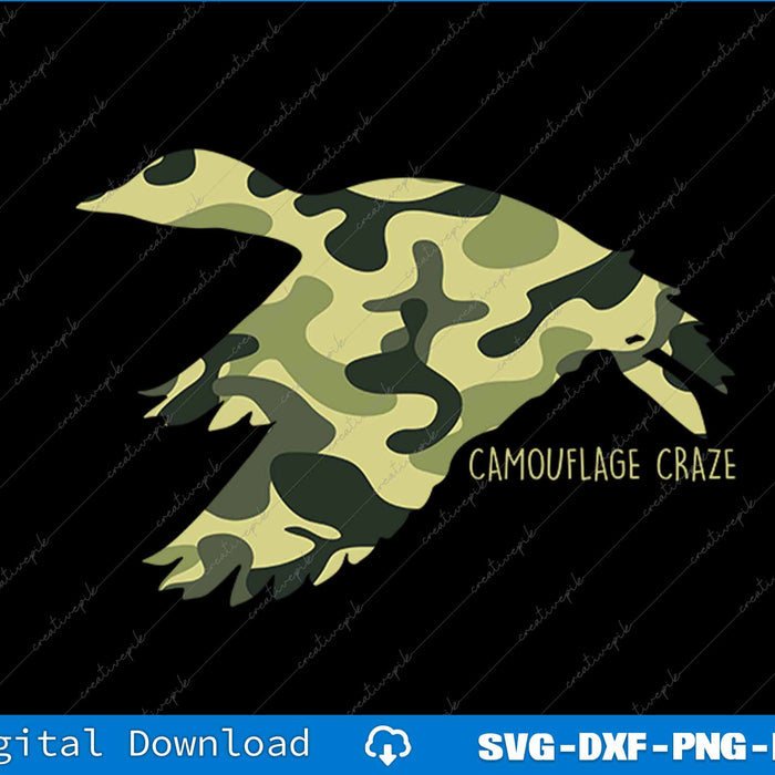 Flying Mallard Duck Camouflage Camo Duck Hunting Camo Hunter SVG PNG Printable Files