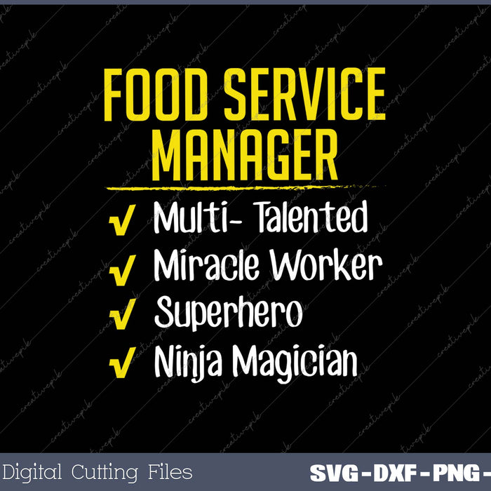 Food Service Manager Miracle Worker Ninja Funny Office Gift
