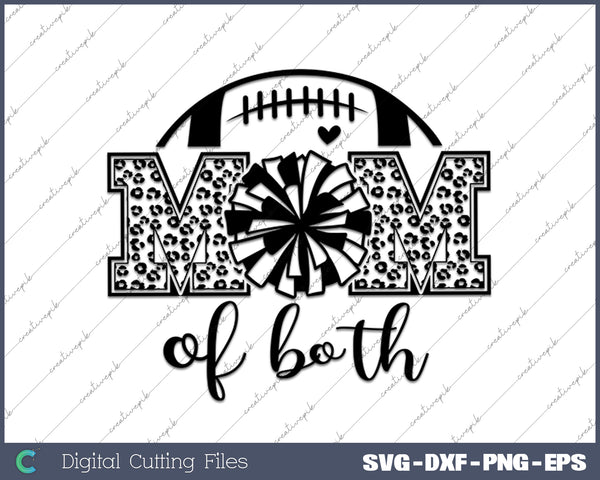 Football Cheer Mom Of Both SVG PNG Cutting Printable Files