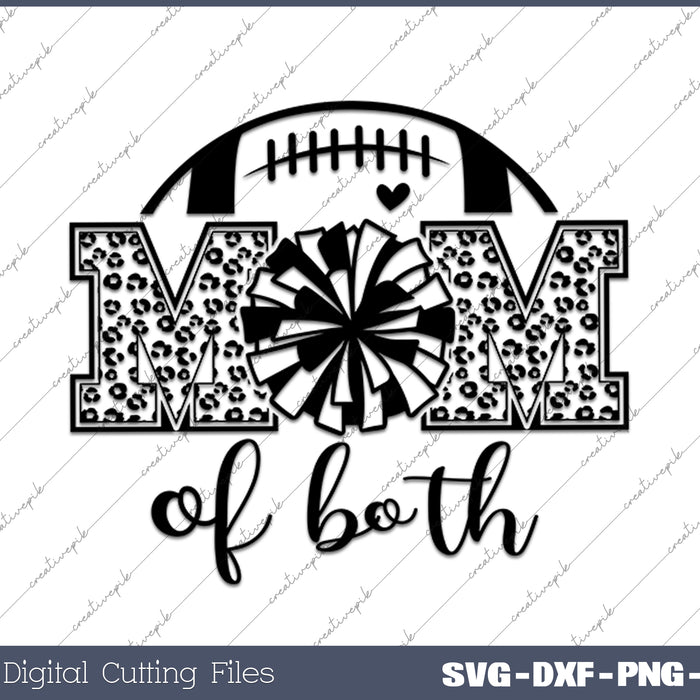 Football Cheer Mom Of Both SVG PNG Cutting Printable Files