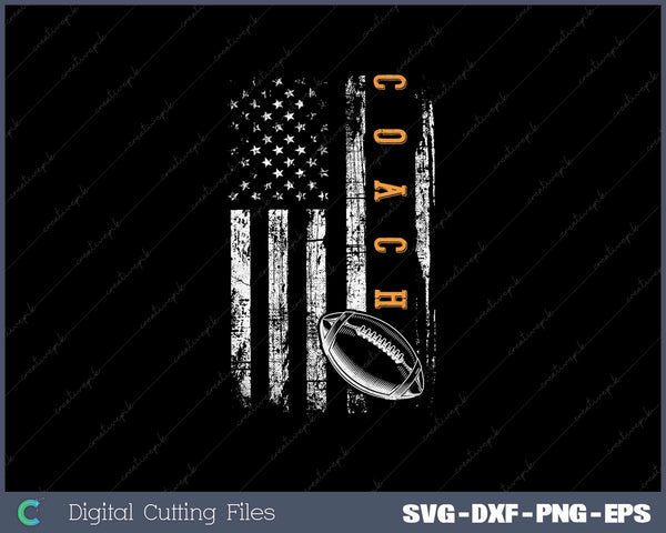 Football Coach American Flag Football Trainer Coaching SVG Cut files