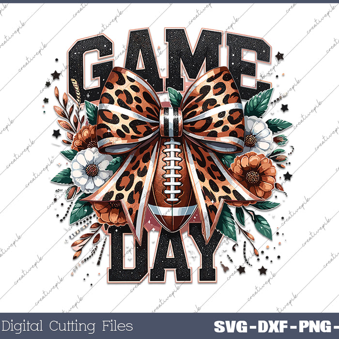 Football Coquette Bow Game Day SVG PNG Cutting Printable Files