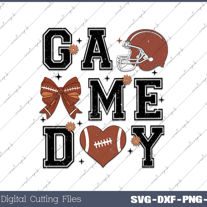 Football Game Day Football Bow SVG PNG Printable Files