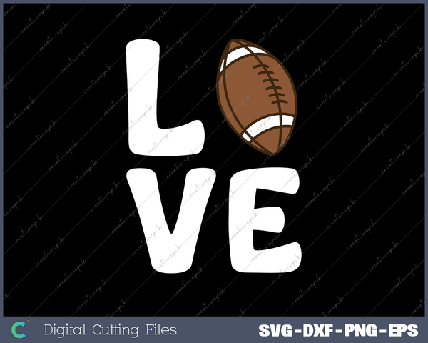 Valentine's Day LOVE FOOTBALL PNG Svg Design Cut File