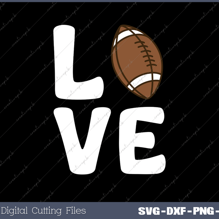 Valentine's Day LOVE FOOTBALL PNG Svg Design Cut File