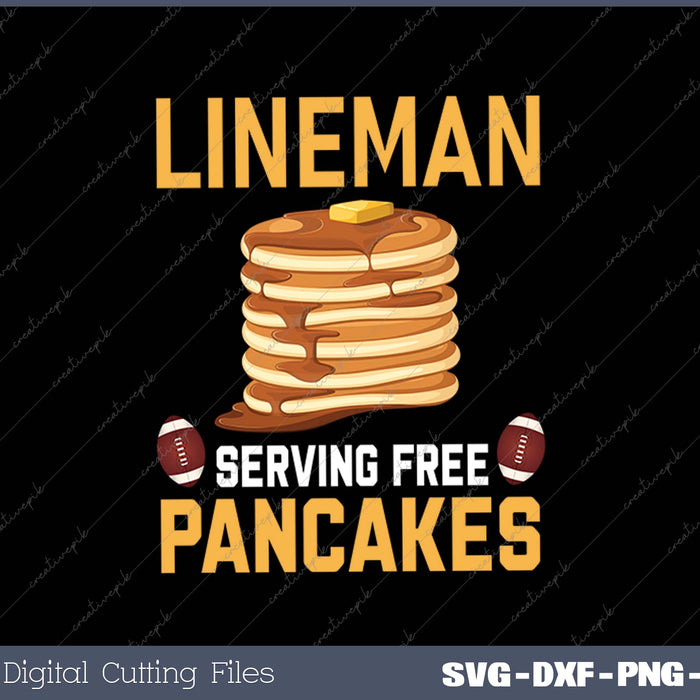 Football Lineman Serving Pancakes Daily Offensive Lineman SVG PNG Cutting Printable Files