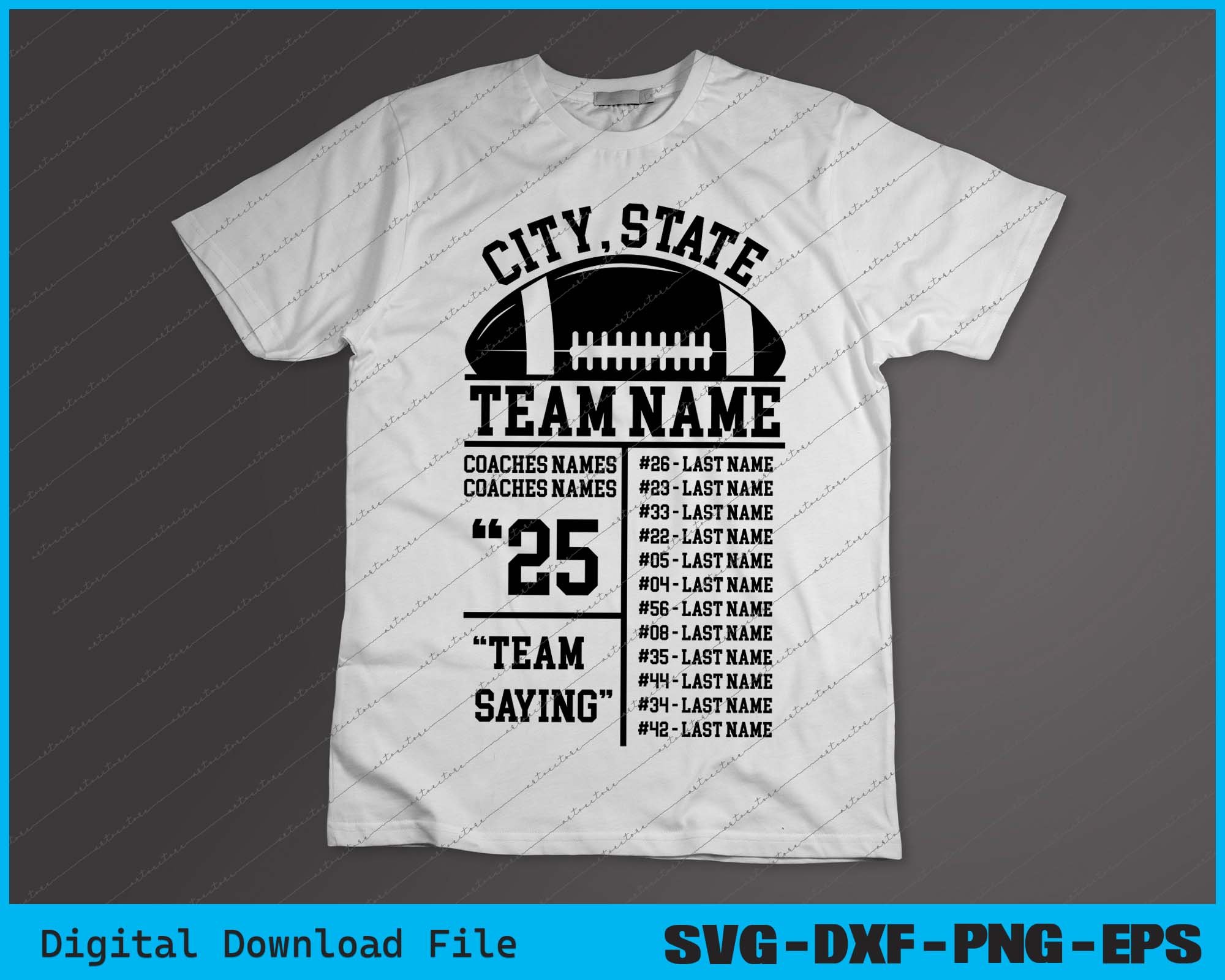 Football Team Roster Template SVG PNG Cutting Printable Files – creativepik