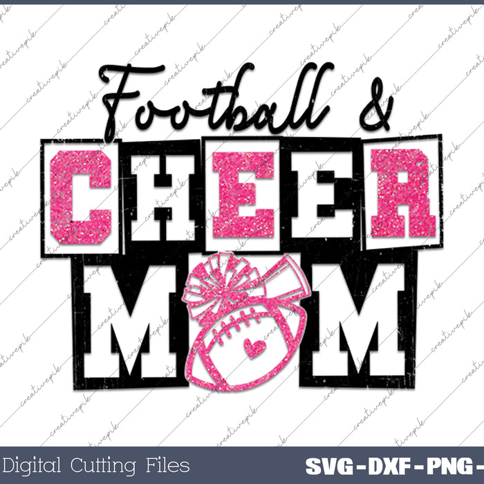 Football and Cheer Mom SVG PNG Cutting Printable Files