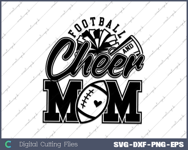 Football and Cheer Mom SVG PNG Cutting Printable Files