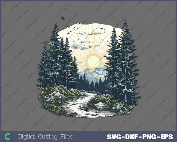 Forest Landscape Nature Scenic Trees Sunset