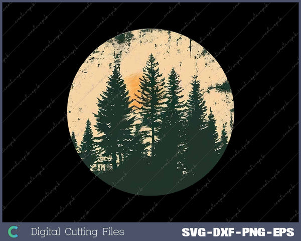 Forest Scene Mountain Silhouette 